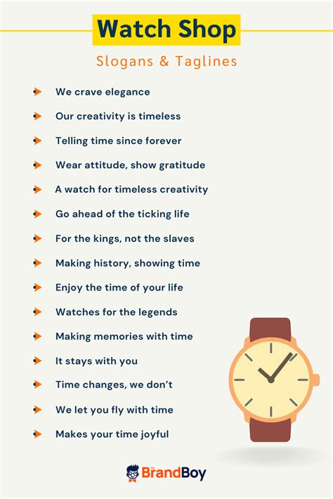 catch phrases for watch business.